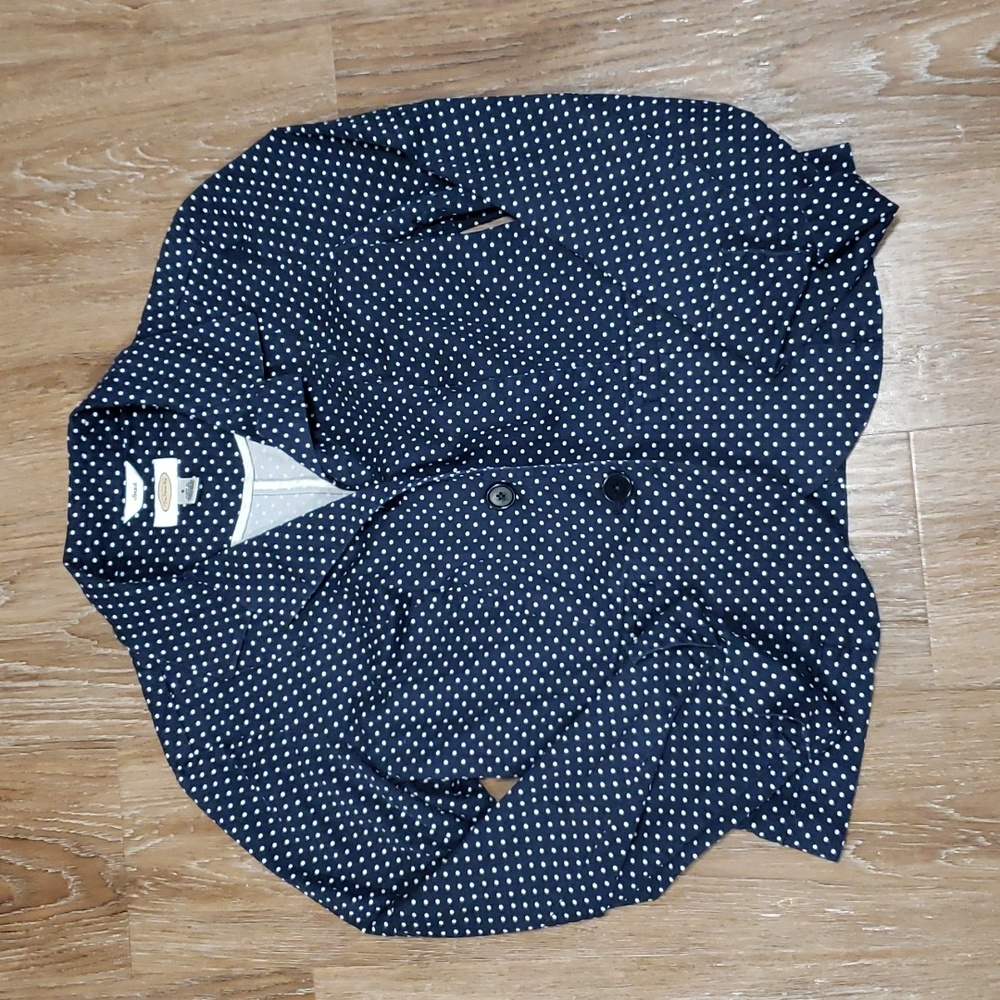 (8) Talbots Polka Dot Patterned Lightweight Blazer Business Casual Academia